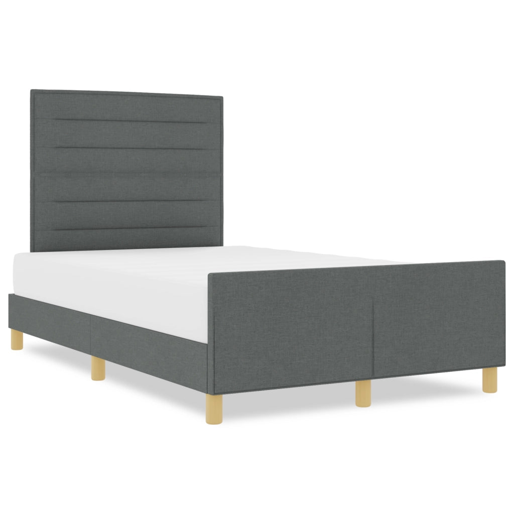 Letto in tessuto grigio scuro 140x200 cm