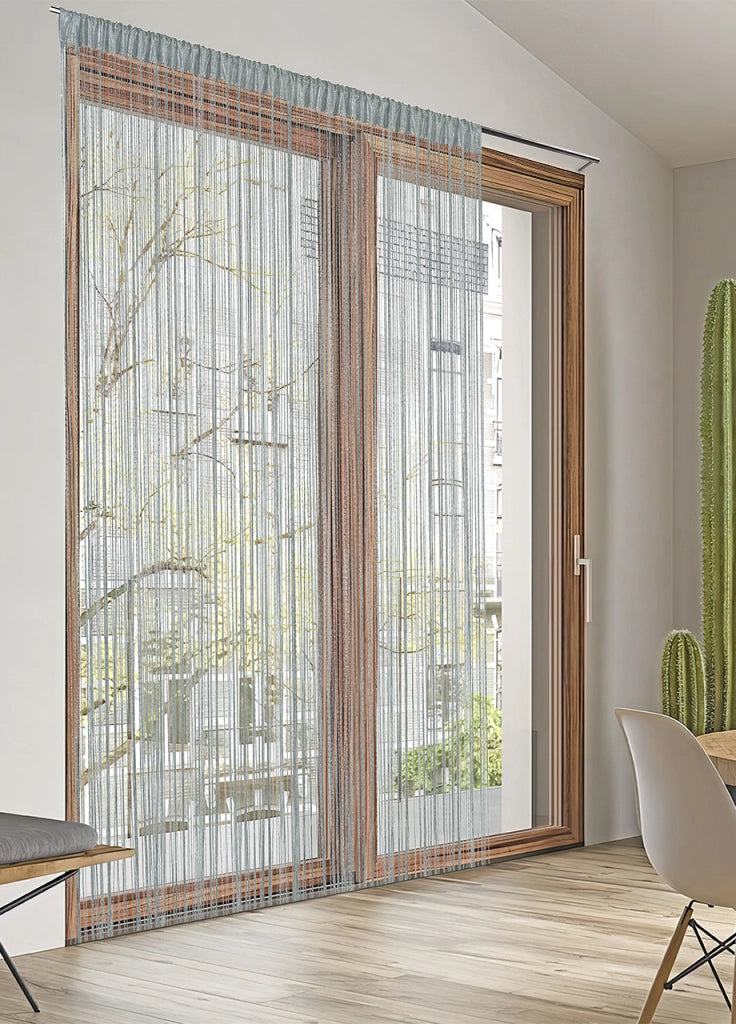 Tenda Antimosca Antirumore Caduta Pannello Porta Finestra Casa Multistring Silver - 100x200 - Grigio