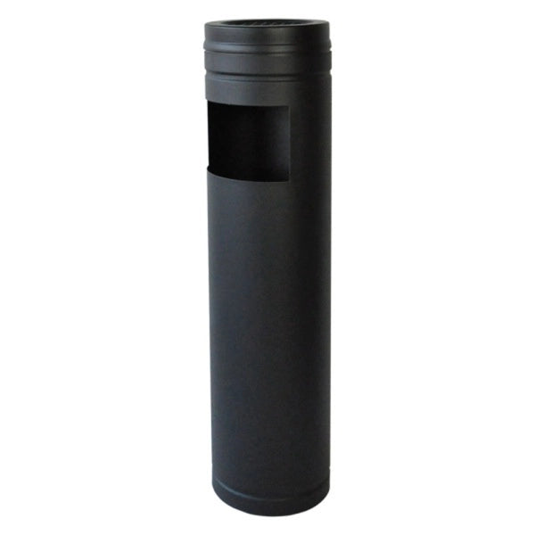 Posacenere gettacarte tondo in metallo verniciato colore nero design moderno per uffici e locali