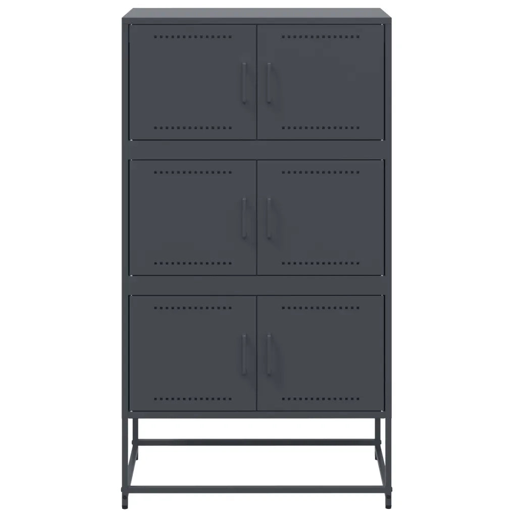 Credenza | Madia | Buffet da pranzo | Armadio da pranzo Antracite 68,5x38,5x123,5 cm in Acciaio