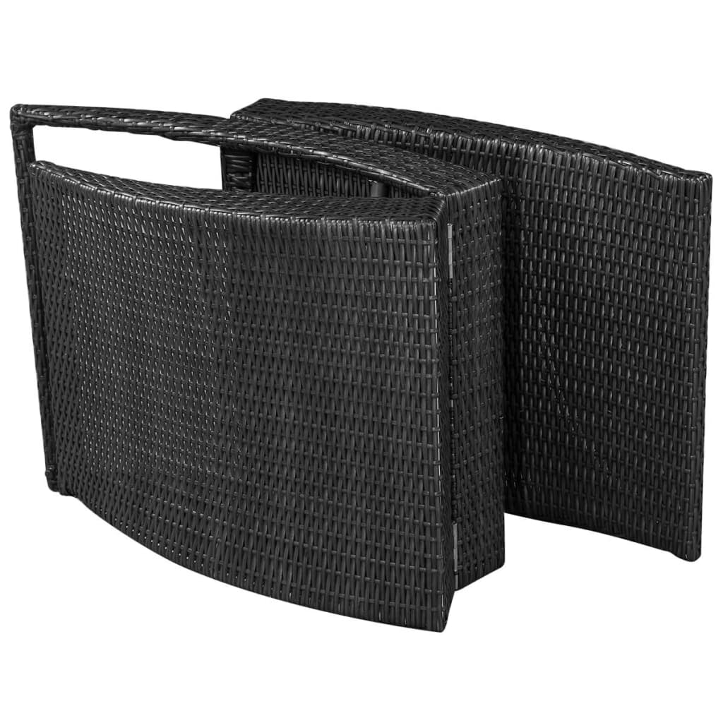 Lettino prendisole sedia a sdraio lettino prendisole letto da giardino mobili da giardino mobili da esterno pieghevoli con cuscino resina intrecciata nera 02_0012858