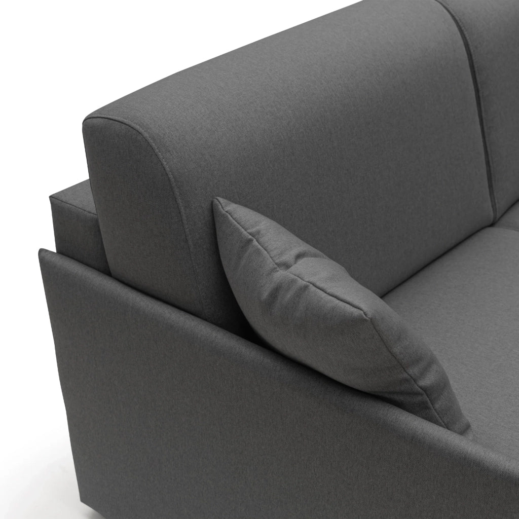 Evans Divano letto angolare con penisola in morbido tessuto impermeabile T13 252 cm Sinistro (mat. 140x197)  antracite