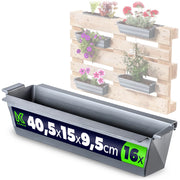Vaso da fiori KADAX, vasi da fiori per Europallets, scatola da 40 cm, 16 pezzi