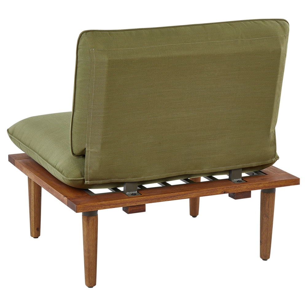 Set Divani Da Giardino Cuscini Verde Oliva In Legno Massello Di Acacia Set Conversazione Da Esterno Moderno A 2 Posti Poltrone Con Tavolino