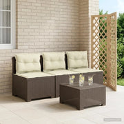 Divano da giardino 3 posti con cuscini in look rattan PP 8011988