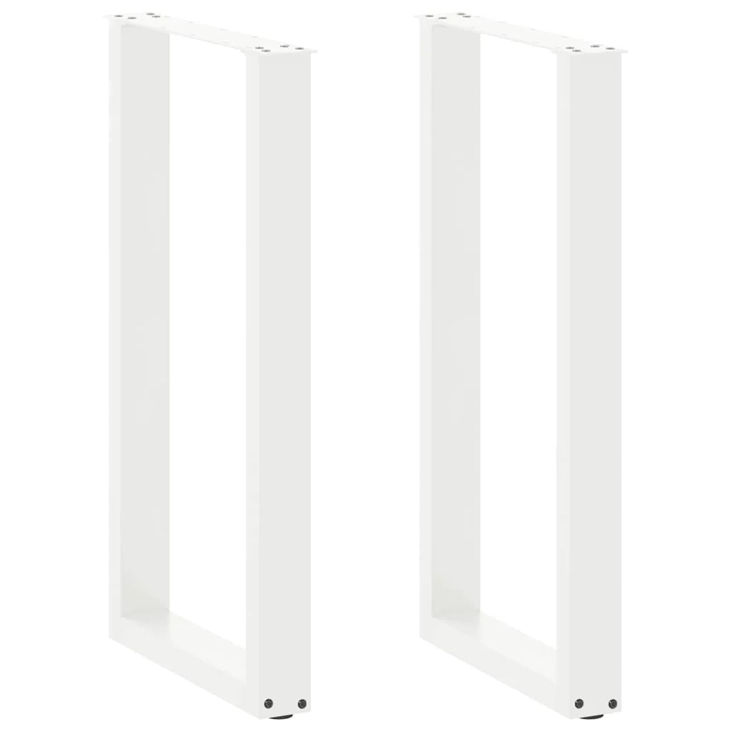 Set di 2 gambe regolabili per tavolo da bar a forma di U 40 x 90 x 91 cm design moderno acciaio bianco 02_0057457
