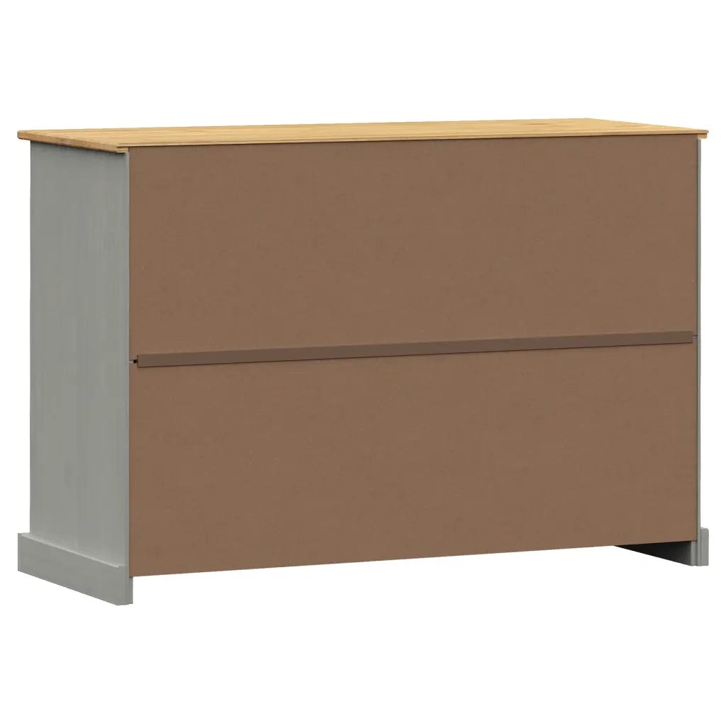 Credenza Cassetti-Buffet-Armadio da cucina VIGO 113x40x75 cm Legno Massello Pino Grigio