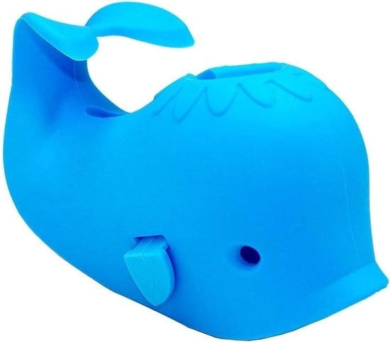 Protezione da spruzzo per rubinetto - Estensione di rubinetto in silicone - Forma di balena - Protezione per rubinetto da bagno - Rubinetto di sicurezza - Blu - 17 x 7,8 x 9,9 cm