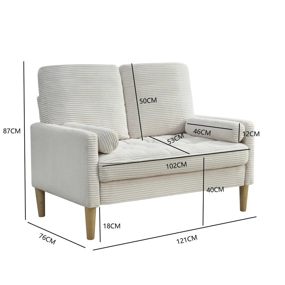 Divano 2 posti in tessuto con cuscini imbottito ¨C Minimal ¨C compatto stile scandinavo
