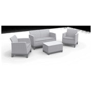 Keter Scandi Forma Lounge Set Poltrone Divano Tavolino contenitore Grigio