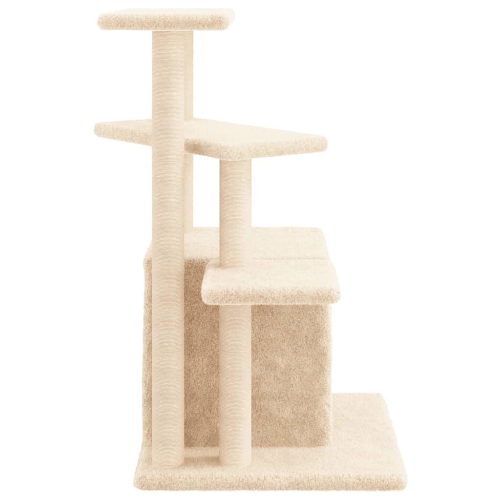 Tiragraffi per gatti torre per arrampicata giocattolo piattaforma per arrampicata con tiragraffi in sisal 83,5 cm crema 02_0022529