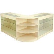 Set Pulsar con 3 Banconi da Negozio e Reception con Finitura in Acero Laminato