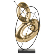 Decorazione per la casa Figurina decorativa in metallo dorato d'accento moderno Forma astratta Design glam