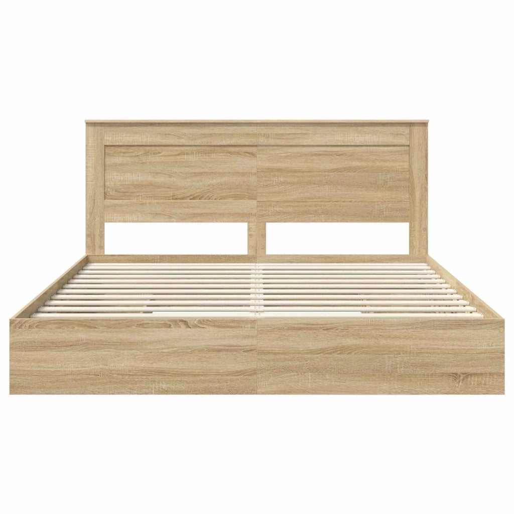 Letto con Contenitore con testiera Rovere Sonoma 180 x 200 cm 3410225