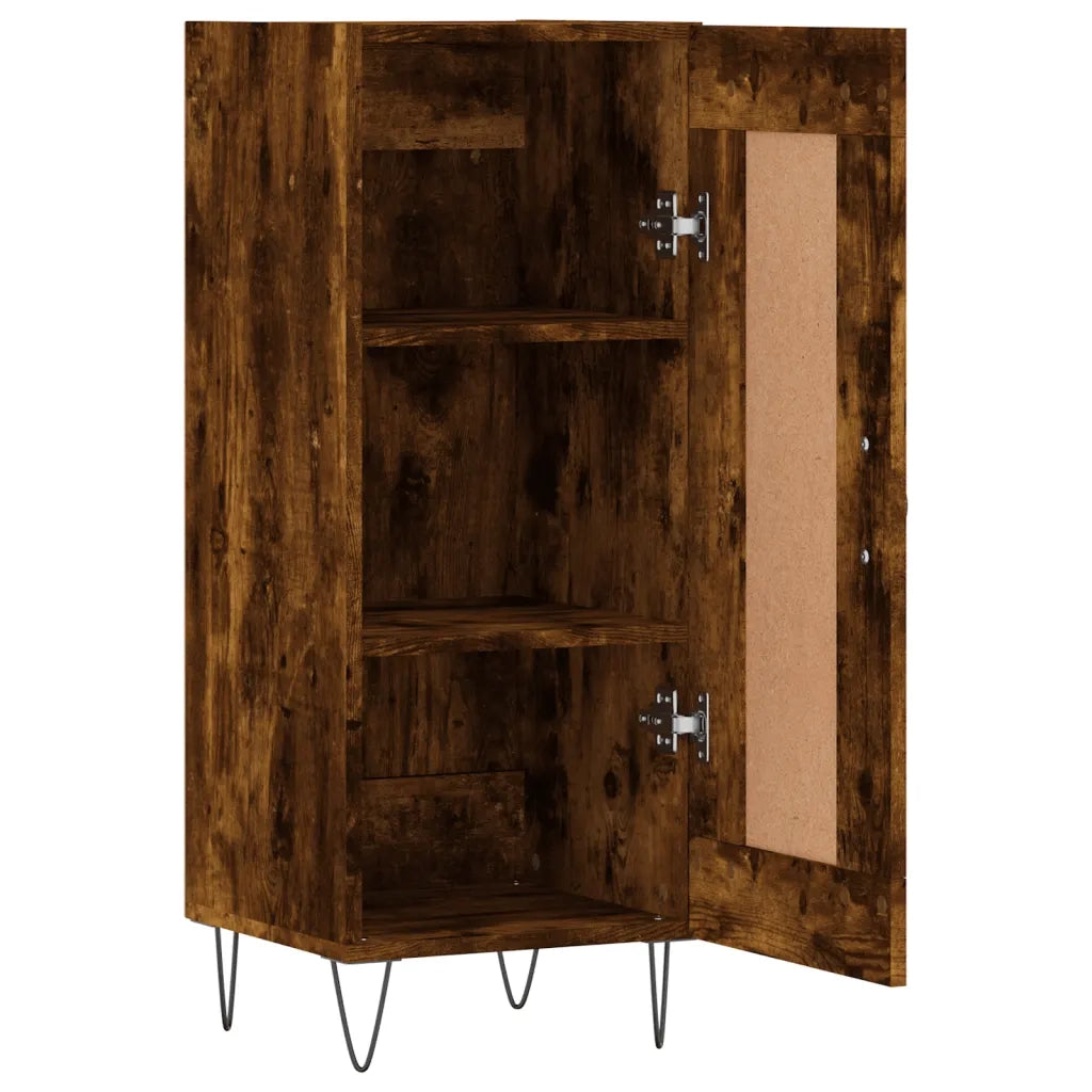 Credenza | Madia | Buffet da pranzo | Armadio da pranzo Rovere Fumo 34,5x34x90 cm in Legno Multistrato