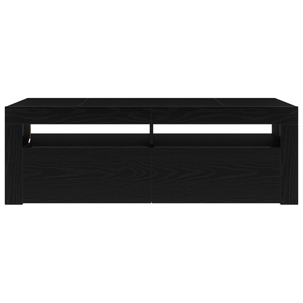 Mobile TV  con LED Rovere Nero 120x35x40 cm Legno ingegnerizzato