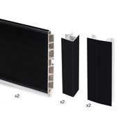 Kit Battiscopa da Cucina con Accessori H 150 mm in Tecnoplastica Emuca Nero