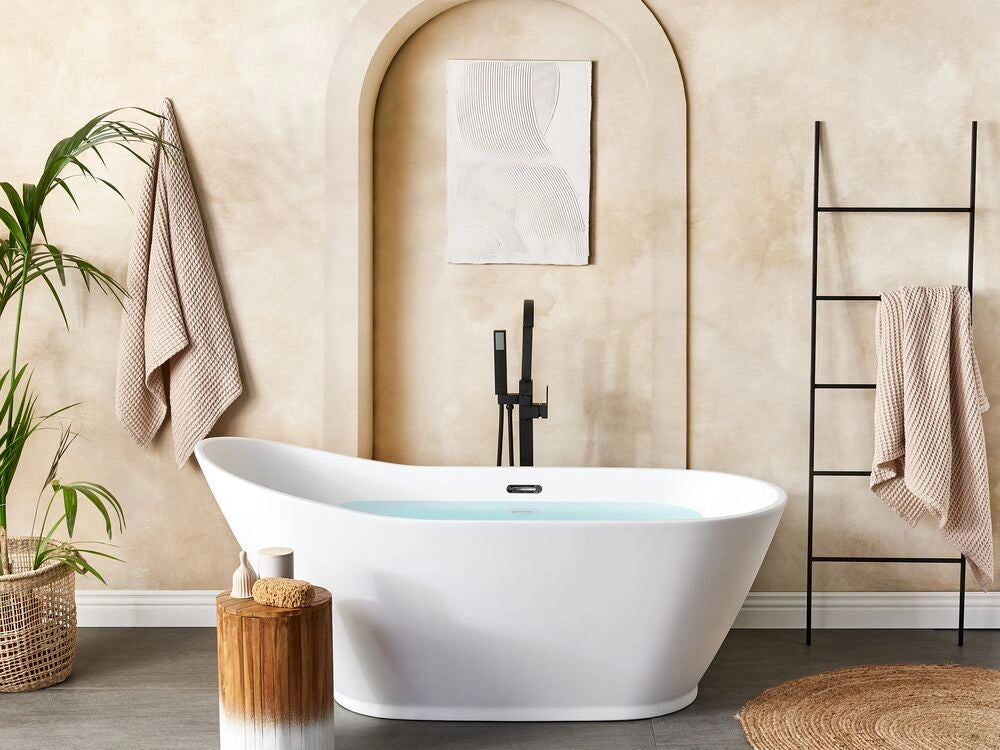 Vasca da bagno freestanding in acrilico bianco opaco 170 x 75 cm bagno moderno