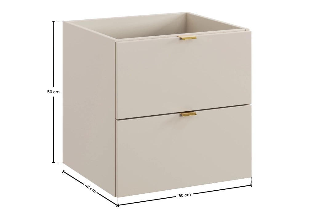 Mobile sottolavabo 50 cm 2 cassetti Dalia Cashmere 50 x 50 x 46 cm