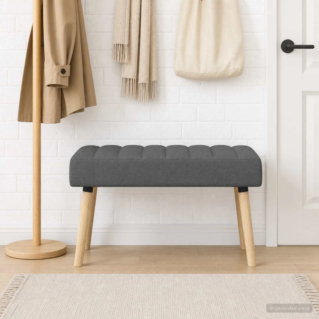 Panchina trapuntata a canale Grigio Scuro 80 x 40 x 46 cm 42038474