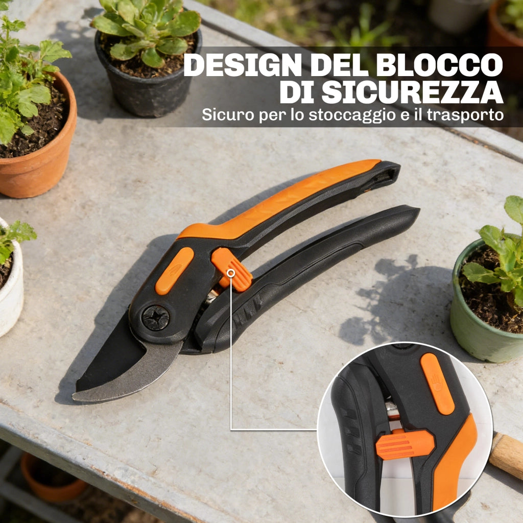 Set 3 Pezzi con Seghetto Manuale 2-in-1 con Asta Telescopica da 2-3 m Sega da Potatura e Forbice Arancione