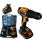 Trade Shop - Trapano Avvitatore Percussione 2 Batterie Litio 18v 1.5a + Valigia + Accessori -