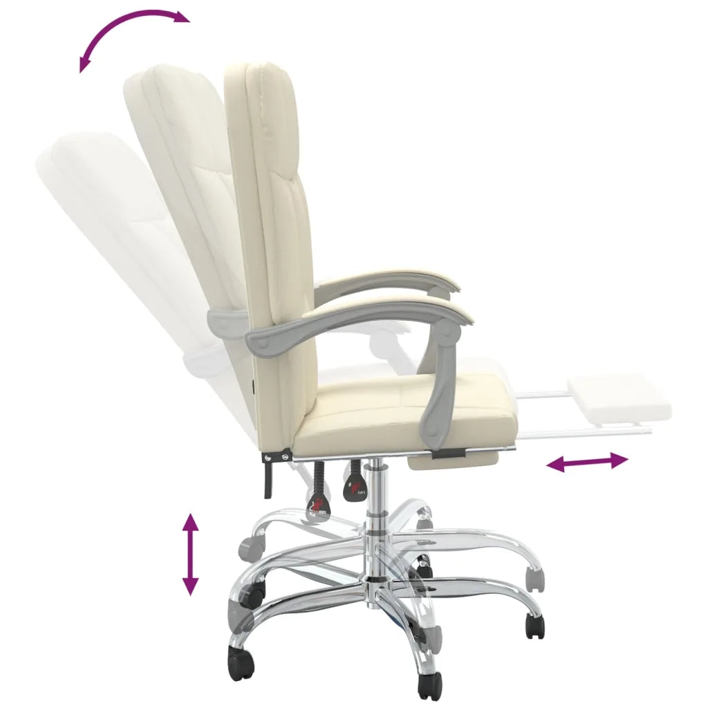 Poltrona da Ufficio Reclinabile Crema in Similpelle cod mxl 23294