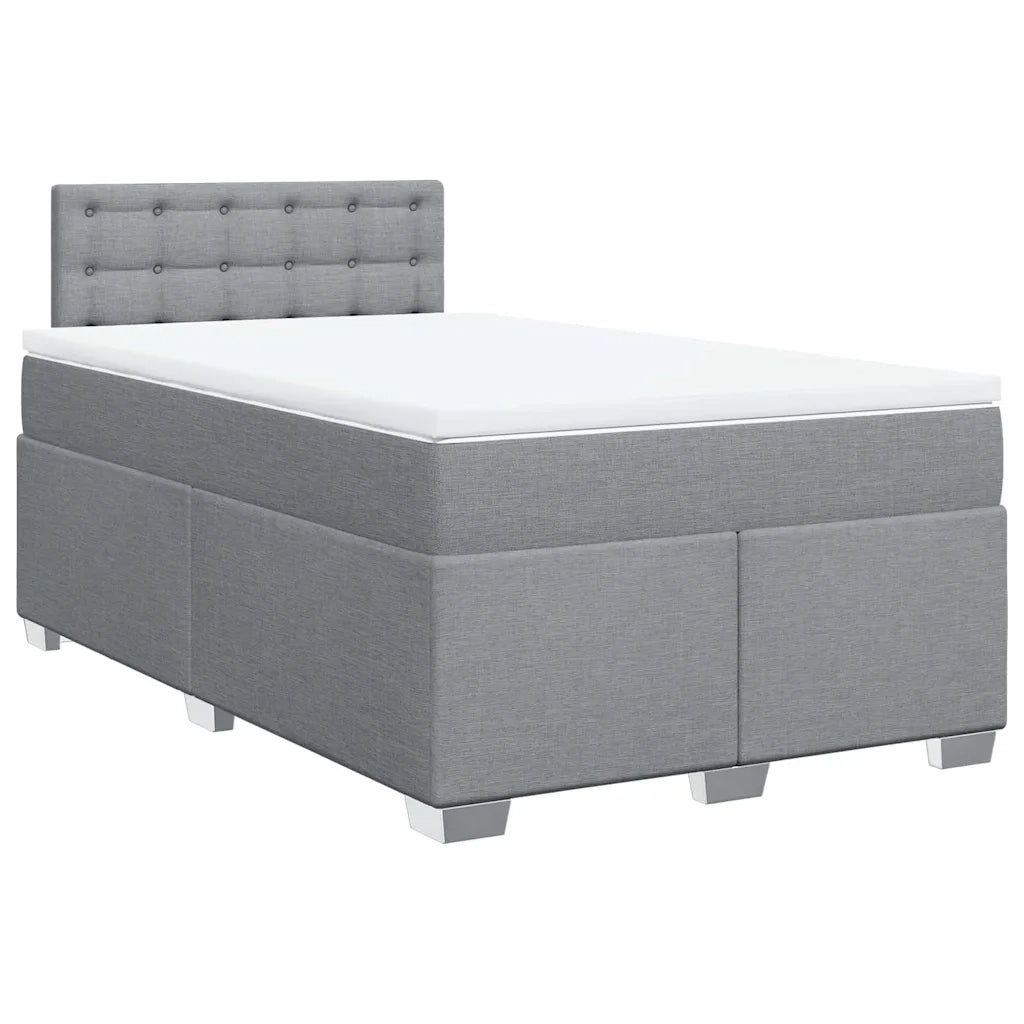 Giroletto a Molle con Materasso Grigio Chiaro 120x190cm Tessuto