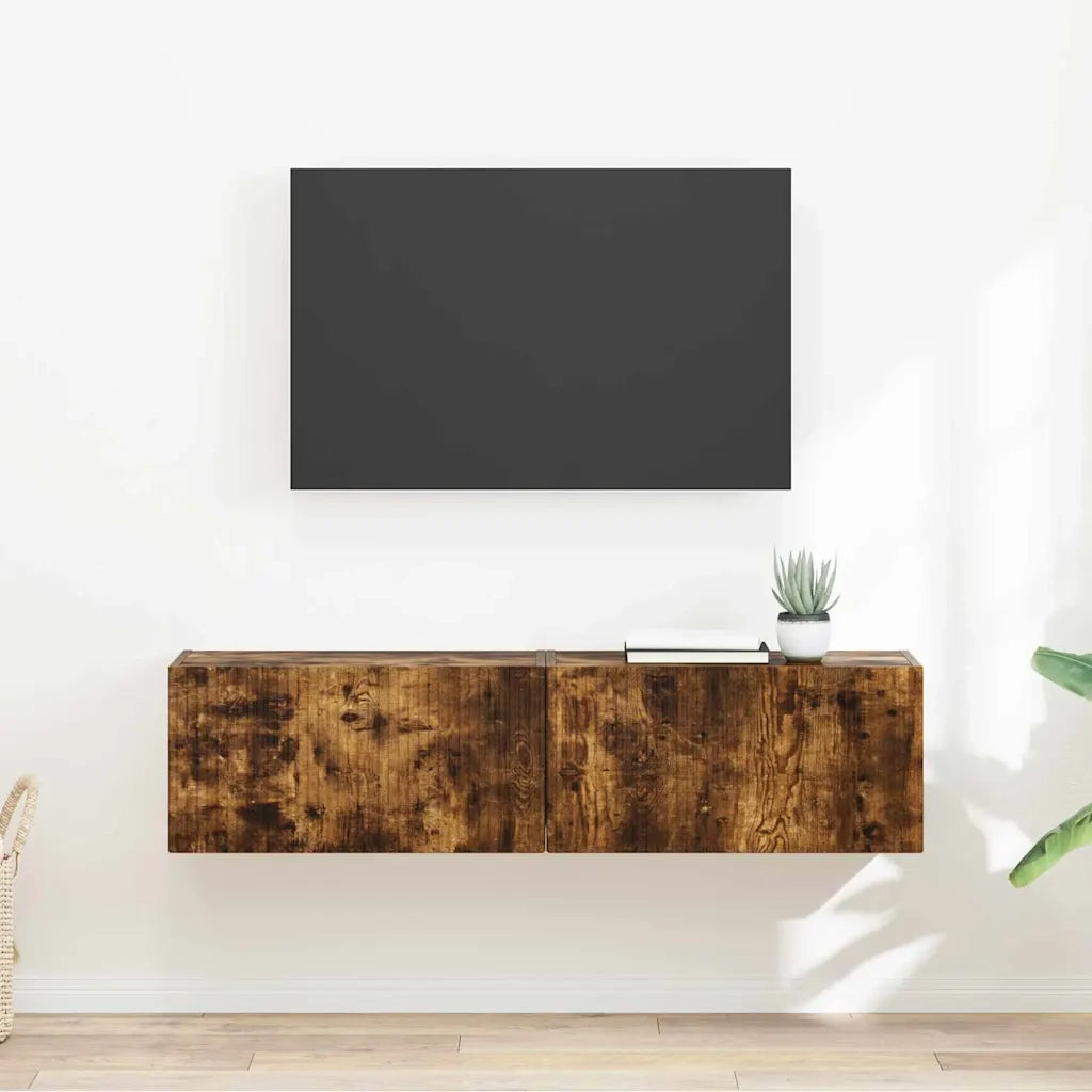 Mobile TV da parete 2 pcs Rovere fumé 60 x 31 x 29,5 cm 892200