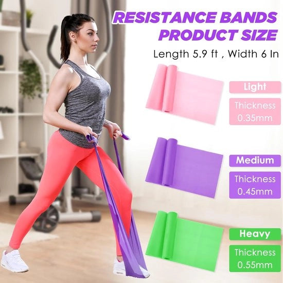 3 set di cinture di resistenza, 1,8 m cinture di resistenza per l'allenamento, cinture elastiche per sollevamento pesi, esercizi, yoga, pilates, palestra e allenamento di forza
