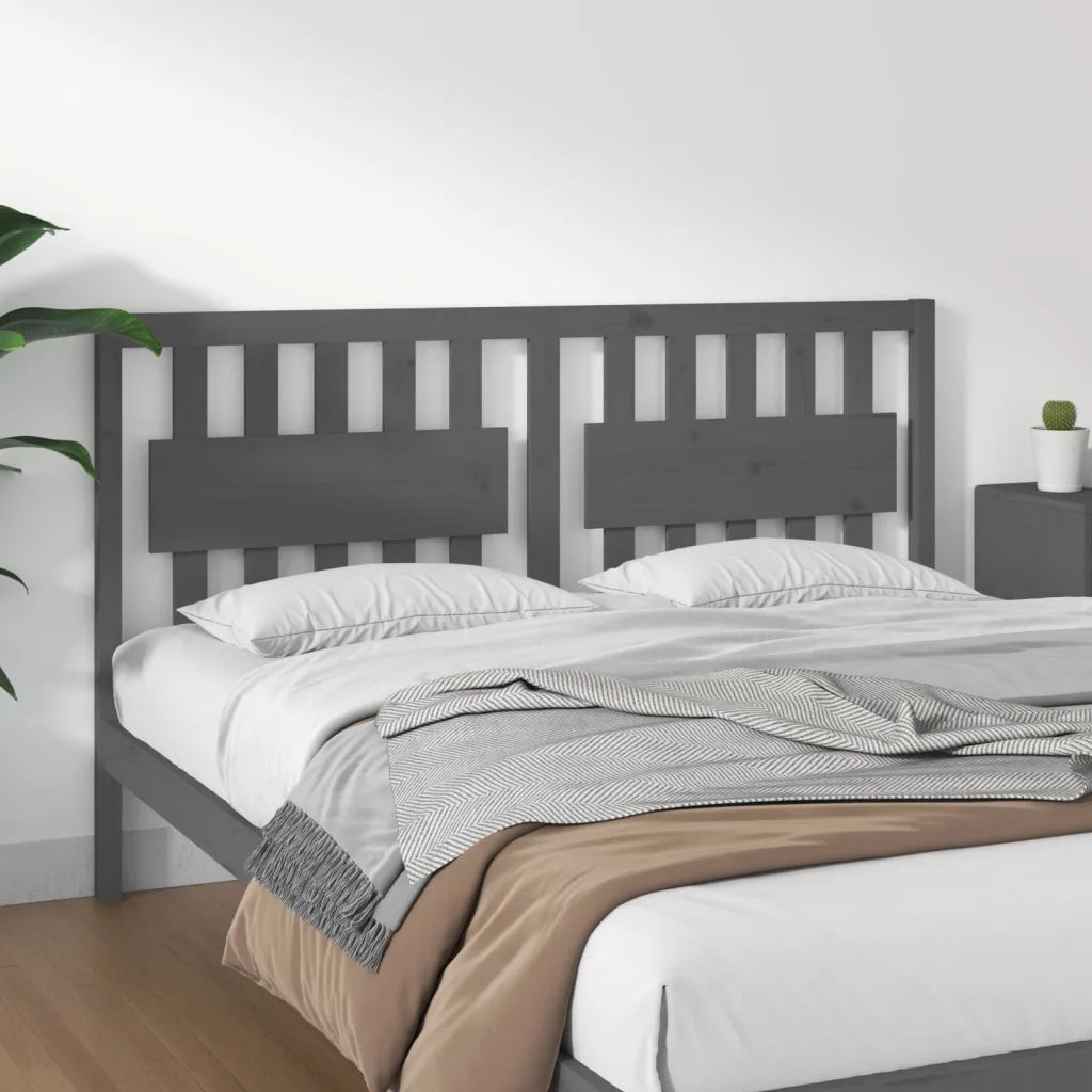 Testiera per Letto Grigia 155,5x4x100 cm Legno Massello di Pino cod mxl 33205