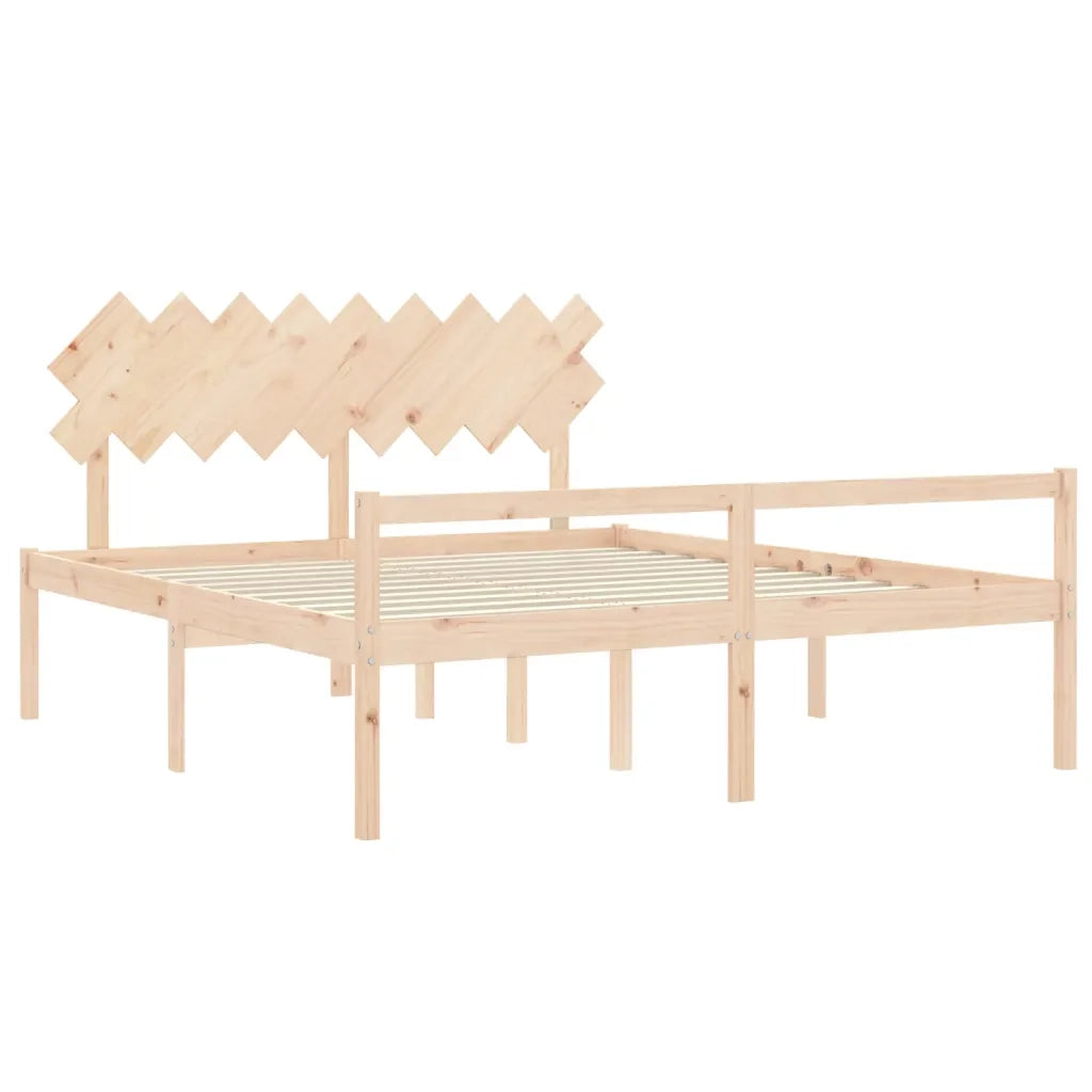 Letto per Anziani con Testiera Bianco Super King Legno Massello 3195561