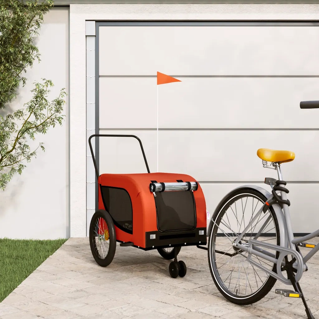 Rimorchio da Bici per Animali Arancione e Nero Oxford e Ferro 94026
