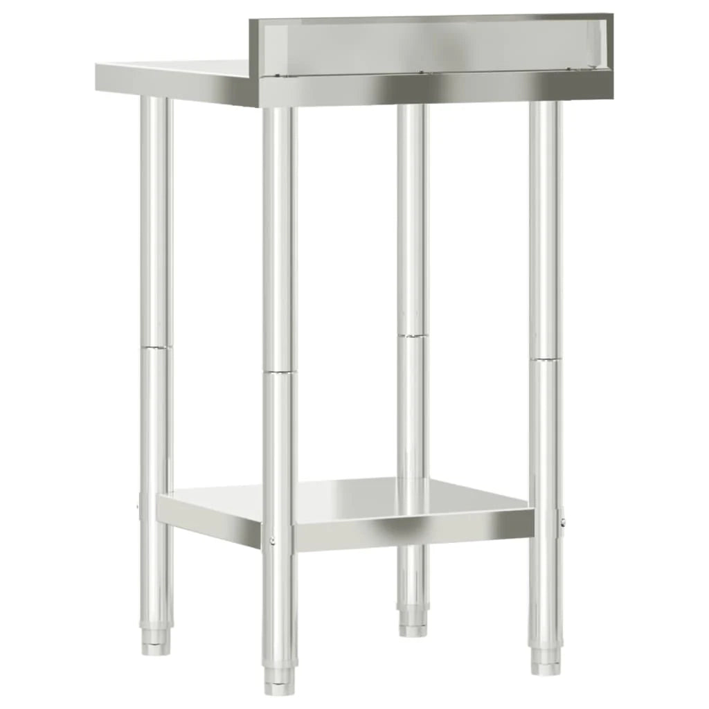 Tavolo da lavoro professionale da cucina con alzatina 55 x 55 x 93 cm acciaio inox 02_0045409