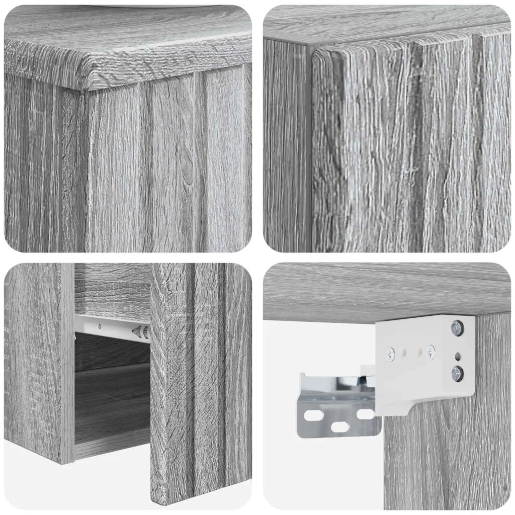 Set di mobili per il bagno 2 pz Sonoma grigio 3406139