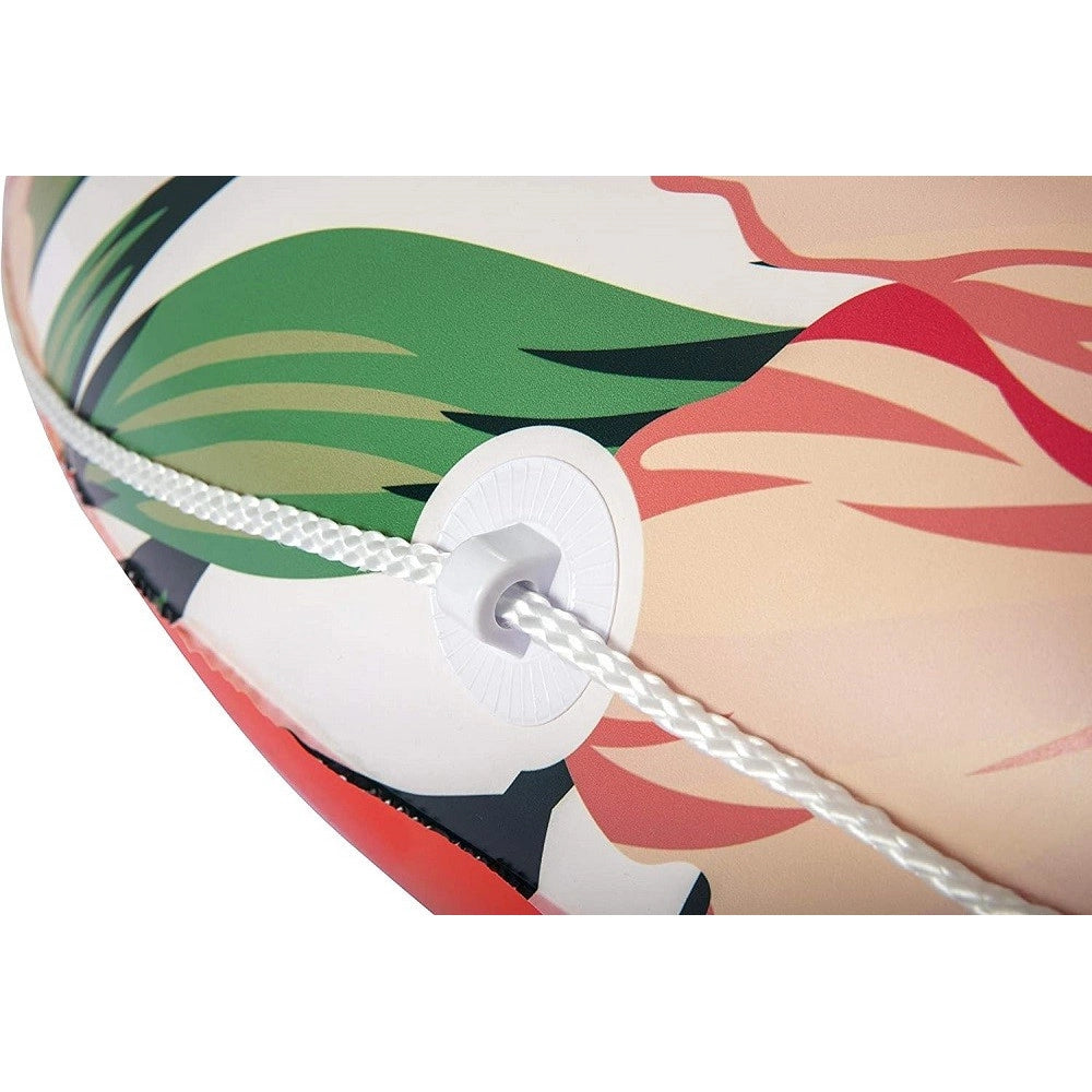 Trade Shop - Isola Gonfiabile Palme Fiori Tropicali Materassino 158 Cm Max. 90 Kg Corda 43410 -