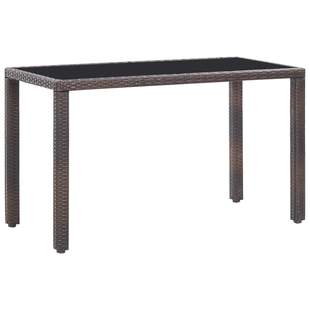 Set da Pranzo da Giardino 5 pz | Set Salotto da Giardino con Cuscini Polyrattan Marrone