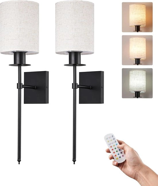 Lampada da Parete Ricaricabile - Lampada da Parete Interna - Ricarica USB - Lampada da Parete Interna per Salotto - Camera da Letto - Senza Fili - Lampada da Parete a Batterie - Illuminazione Scale - Lampada da Parete Ricaricabile - Comando a Distanza -