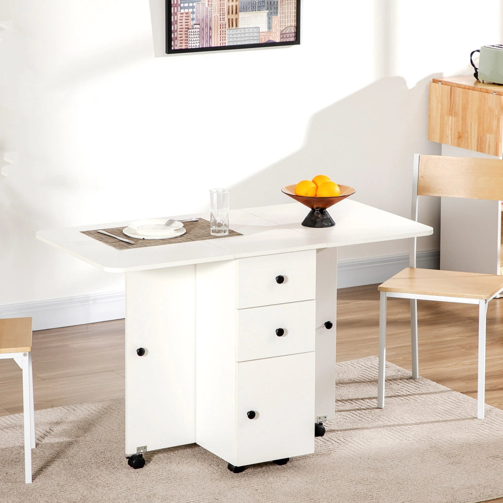 Tavolo a ribalta con cassetti ¨C zephmum ¨C bianco, truciolato, 120x60x76.5 cm