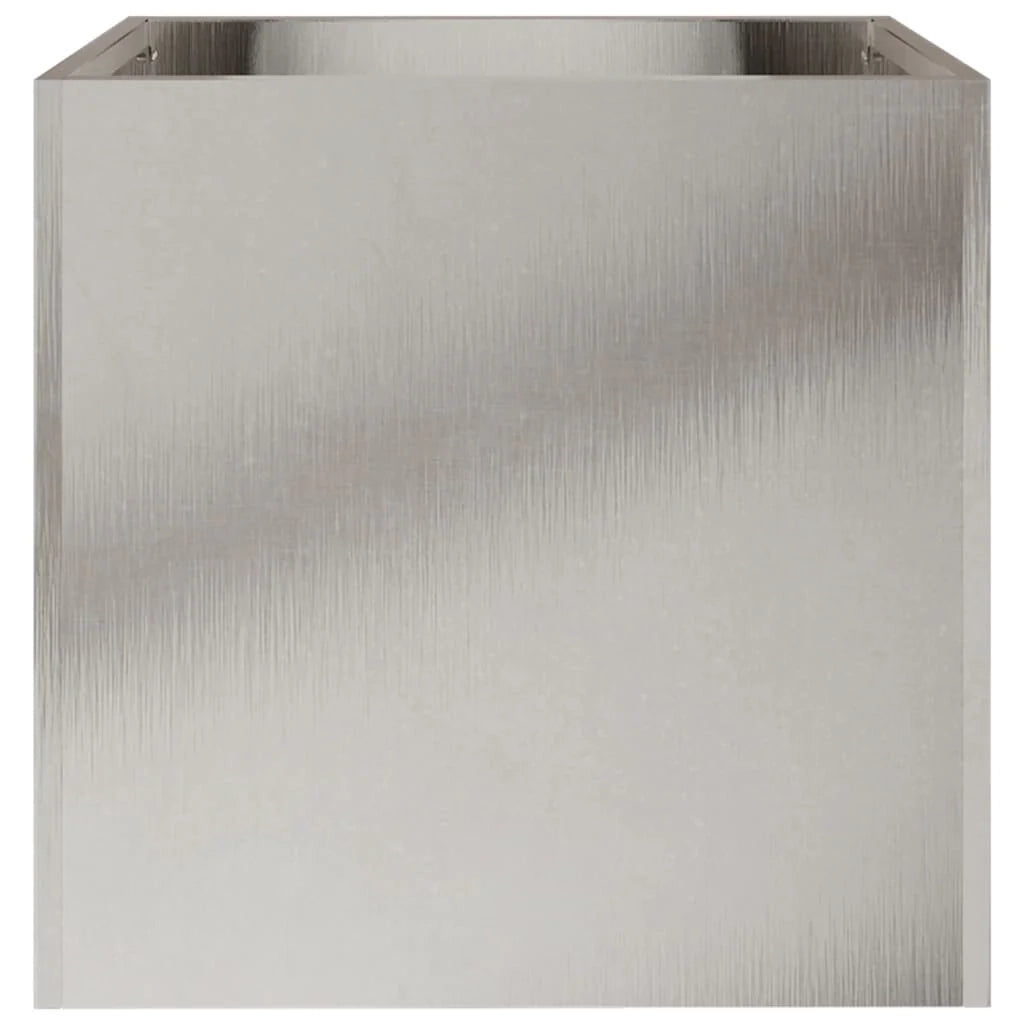 Vassoio per fioriera aiuola rialzata piante fiori terrazza giardino argento 32 x 30 x 29 cm acciaio inossidabile argento 02_0038065