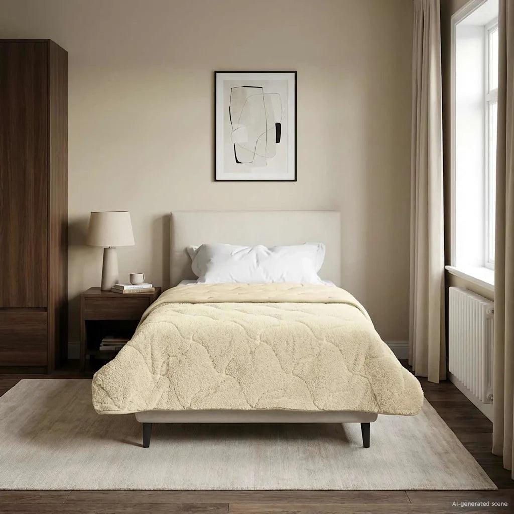 Duvet Estivo Crema 140 x 200 cm Microfibra e Fleece Teddy 42026218