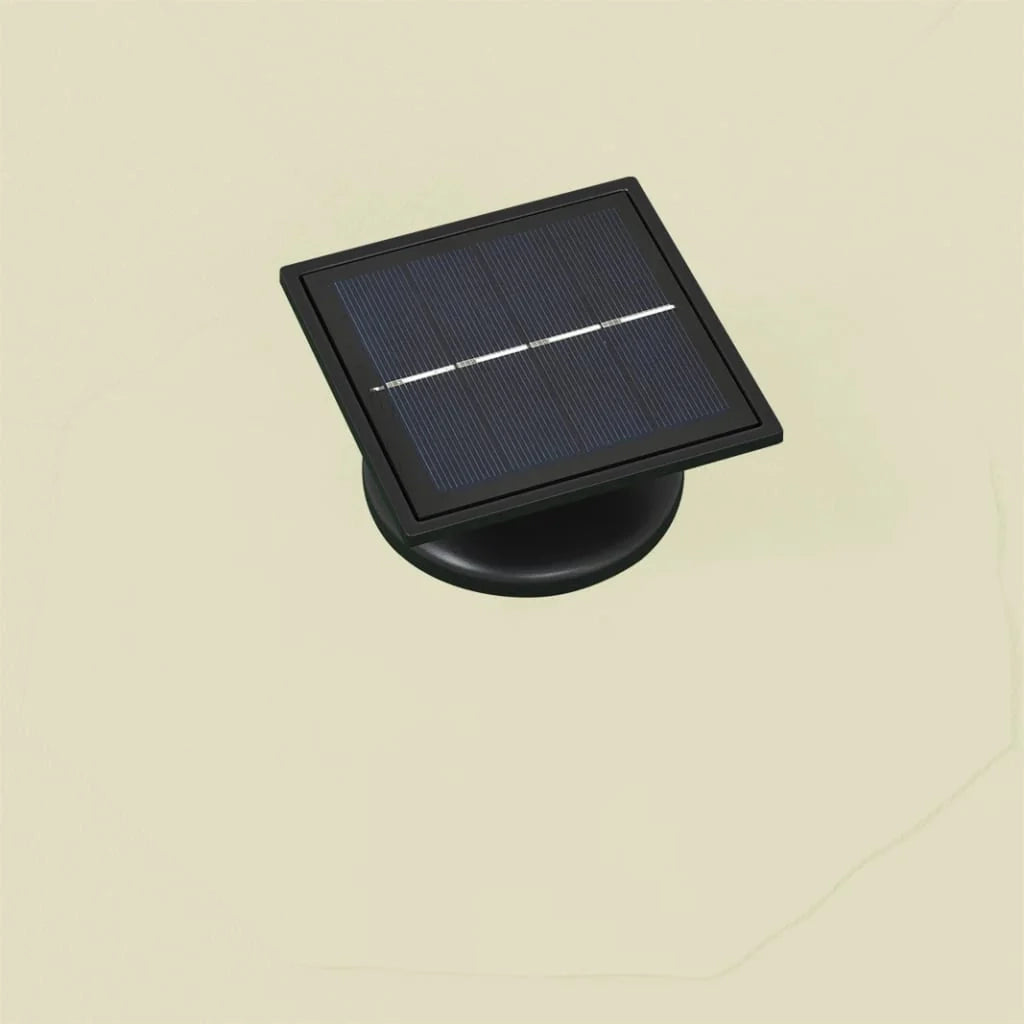 Ombrellone da parete con palo in metallo e illuminazione a LED 300 cm colore sabbia 02_0008694