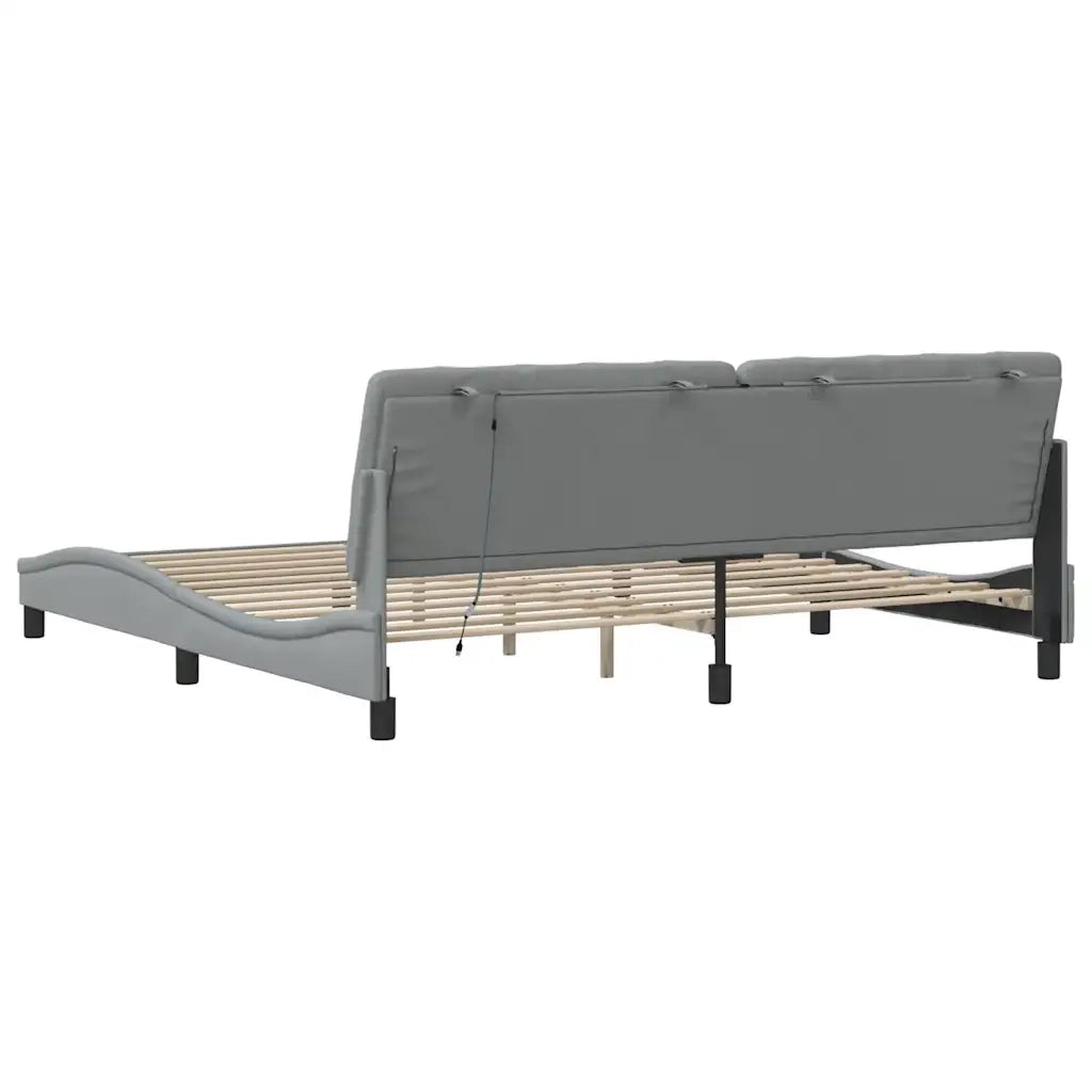 vidaXL Giroletto con LED senza Materasso 200x200 cm Tessuto