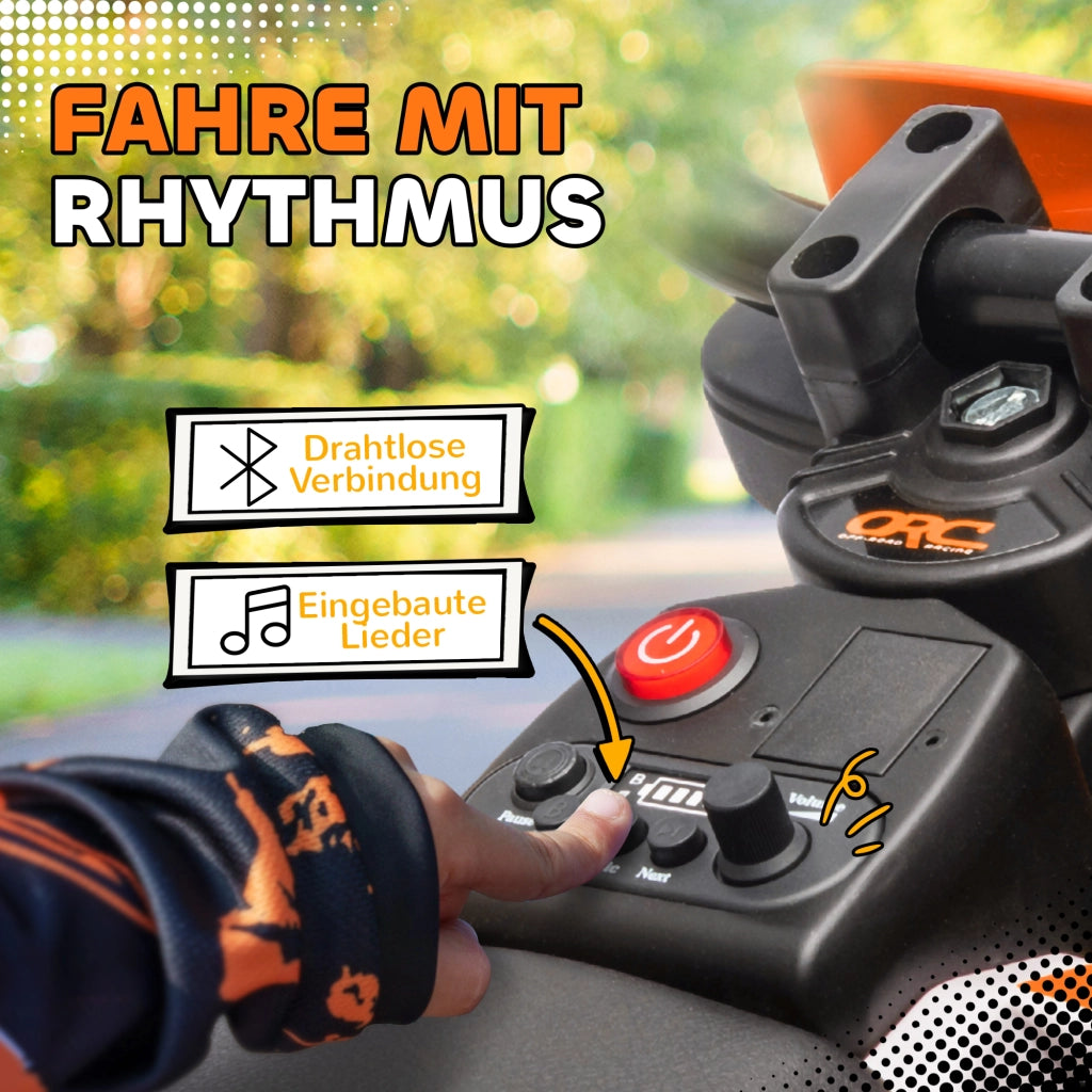 Motocicletta Elettrica per Bambini ¨C Zephmum ¨C 12V, Arancione