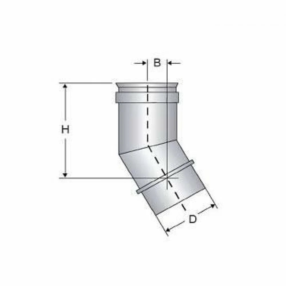 Inox mono parete aisi 316 curva 30 d.140 316l b08x8mrjgv