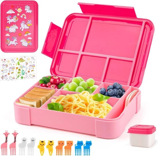Bentobox per bambini con 5 compartimenti - 1300 ml impermeabile per ragazzi e ragazze