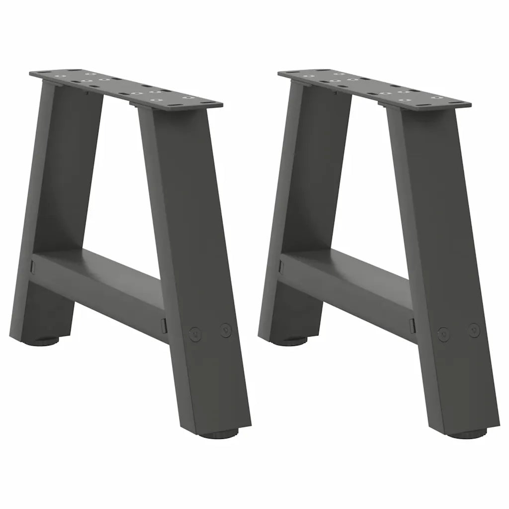 Gambe per Tavolino da CaffÃ¨ a Forma di A 2 pz Antracite 50x(30-31) cm Acciaio
