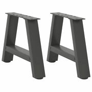 Gambe per Tavolino da CaffÃ¨ a Forma di A 2 pz Antracite 50x(30-31) cm Acciaio