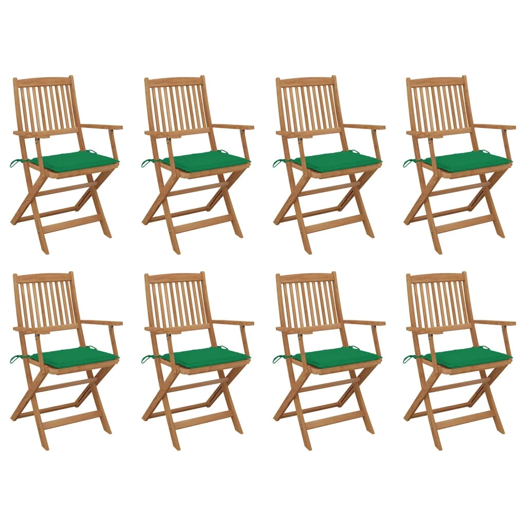 Sedie da Giardino Pieghevoli 8 pz con Cuscini Massello Acacia cod mxl 24041