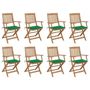 Sedie da Giardino Pieghevoli 8 pz con Cuscini Massello Acacia cod mxl 24041